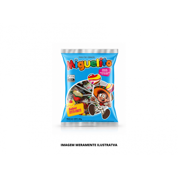 PIRULITO - MIGUELITO - 350g CORACAO TUTTI FRUTI PCT